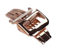 ROUHO Stainless Steel Watch Deployment Clasp Replacement Durable Fold-Over Watch Buckle for Jaeger-LeCoultre-Rose Gold 12mm