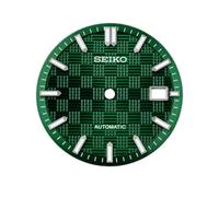 ROUHO Stainless Steel Watch Dial Metal Watch Face NH35 Movement 31.8mm Waffle Pattern Luminous Modding Repair Spare Part for Seiko - A22