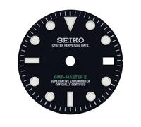ROUHO Stainless Steel Watch Dial NH34 GMT Movement Component 28.5mm Luminous Metal Watch Face Date Window Watchmaking Spare for Seiko - A3