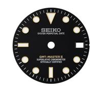 ROUHO Stainless Steel Watch Dial NH34 GMT Movement Component 28.5mm Luminous Metal Watch Face Date Window Watchmaking Spare for Seiko - A18