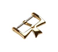 ROUHO Stainless Steel Watch Pin Buckle Replacement Durable Leather & Silicone Straps Clasp for Vacheron Constantin-Gold 18mm