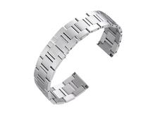 ROUHO Stainless Steel Watch Strap 16mm 17.5mm 23mm Metal Wristband Bracelet Replacement Solid Link Band for Cartier Tank - 19mm