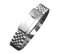 ROUHO Stainless Steel Watch Strap 20mm Metal Replacement Bracelet Curved Link Band Jubilee Style for Rolex Datejust - Silvery