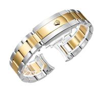 ROUHO Stainless Steel Watch Strap Metal Bracelet Band 20mm 21mm Replacement Curved End Brushed Polished Solid Links for Rolex Submariner - A2 21mm
