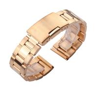 ROUHO Stainless Steel Watch Strap Metal Bracelet Band Straight End Brushed Solid Links for SevenFriday - Gold 24mm