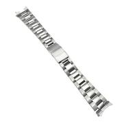 ROUHO Stainless Steel Watch Strap Metal Replacement Bracelet Curved End Link Band for Seiko 5 Sports - A12 20mm