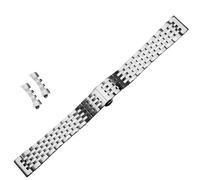 ROUHO Stainless Steel Watch Strap Metal Replacement Bracelet Link Band Curved Straight End for Tissot Le Locle T41 - Silvery 19mm