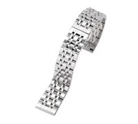 ROUHO Stainless Steel Watch Strap Metal Replacement Bracelet Polished Silver Gold Link Band for Armani Starry Sky - Silvery 16mm