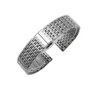 ROUHO Stainless Steel Watch Strap Metal Replacement Bracelet Slim Polished Link Band for La Grande Classique de Longines - Silvery 20mm