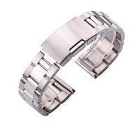 ROUHO Stainless Steel Watch Strap Metal Replacement Bracelet Solid Link Band Straight End for SevenFriday - Silvery 26mm