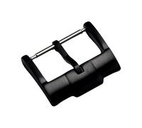 ROUHO Stainless Steel Watch Strap Pin Buckle, Silicone Leather Watchband Buckle for Audemars Piguet-Black 3.0mm 22 x 3.0mm