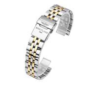ROUHO Stainless Steel Watch Strap Solid Metal Link Band 18mm 20mm 22mm 24mm Straight End Replacement Brushed Polished Sections for Breitling Navitimer - A1 24mm