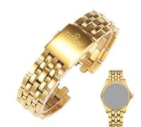 ROUHO Stainless Steel Watch Strap with Fold-Over Clasp Replacement Watch Bracelet for Titoni Cosmo 787-Gold 21mm