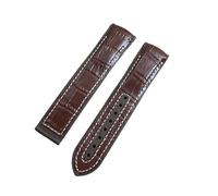 ROUHO Sweat-Resistant Genuine Leather Watch Strap Quick Release Silicone Watch Band for Omega Seamaster Diver 300M Planet Ocean 600M-Brown 1 22mm