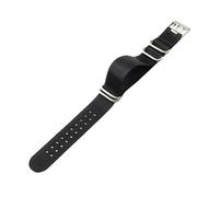 ROUHO Ultra-Durable Nylon Watch Strap Quick Drying Adjustable Replacement Sport Watchband for Luminox 3581 8821 8831 3051-Black + Silver Buckle 23mm