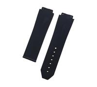 ROUHO Vertical Striped Silicone Waterproof Watch Strap Replacement Sports Watch Accessory for Hublot Big Bang-Black 26x19x22mm