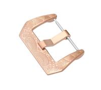 ROUHO Vintage Engraved Watch Strap Buckle 22mm 24mm Heavy Duty Stainless Steel Watch Pin Clasp for Officine Panerai-Rose Gold 20mm