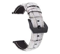 ROUHO Vintage Genuine Leather Watch Strap Breathable Replacement Watch Band for Panerai-Grey 24mm