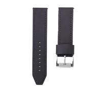 ROUHO Vintage Genuine Leather Watch Strap Replacement Watch Accessories Leather Watchband for Fossil-Black 24mm