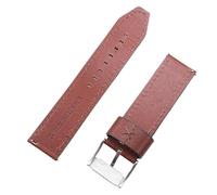 ROUHO Vintage Genuine Leather Watch Strap Replacement Watch Accessories Leather Watchband for Fossil-Coffee 22mm
