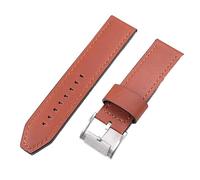 ROUHO Vintage Genuine Leather Watch Strap Replacement Watch Accessories Leather Watchband for Fossil-Brown 24mm