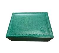 ROUHO Vintage Green Watch Box Leatherette Wrapped Wood Core Stitching Detail Sponge Padding Storage Case for Rolex Yacht-Master 42/37