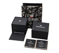 ROUHO Watch Display Box Wooden Watch Holder Black Single Wristwatch Case Red Cushion Insert for TAG Heuer Autavia