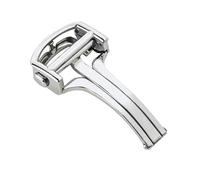 ROUHO Watch Strap Deployment Buckle, Quick Release Double Push Button, Stainless Steel Replacement Folding Clasp for Cartier Ballon Bleu Santos-Silver 16mm