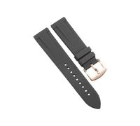 ROUHO Waterproof 20mm Silicone Rubber Watch Strap, Breathable Sport Replacement Band with Quick Release Spring Bar for Citizen BN0151-09L BN0150-28E-Grey + Rose Gold Buckle
