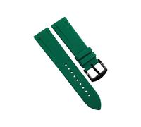 ROUHO Waterproof 20mm Silicone Rubber Watch Strap, Breathable Sport Replacement Band with Quick Release Spring Bar for Citizen BN0151-09L BN0150-28E-Green + Black Buckle