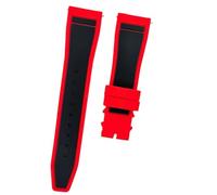 ROUHO Waterproof Rubber Watch Strap Sophisticated Soft Silicone Replacement Wristwatch Band for IWC Mark XVIII Le Petit Prince-Red 21mm