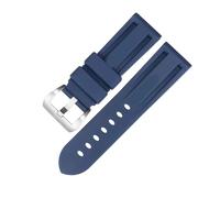 ROUHO Waterproof Silicone Sport Watch Straps Rubber Replacement Watchband for Panerai PAM111/441-Blue 22mm