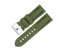 ROUHO Waterproof Silicone Sport Watch Straps Rubber Replacement Watchband for Panerai PAM111/441-Deep Green 26mm