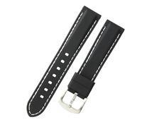 ROUHO Waterproof Silicone Watch Band Wrist Rubber Mens Sport Diver Watch Strap-White 24mm
