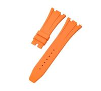 ROUHO Waterproof Silicone Watch Strap Adjustable Pin Buckle Replacement Watch Accessories for Audemars Piguet Royal Oak Casio G-Shock GA-2100-Orange 26mm