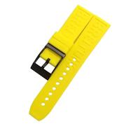 ROUHO Waterproof Silicone Watch Strap Diving Sports Wristwatch Bracelets for Breitling Avenger Super Ocean Challenger-Yellow + Black Buckle 22mm