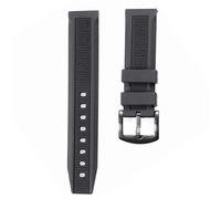 ROUHO Waterproof Silicone Watch Strap Pin Buckle Watchband Watch Accessories for T-A-G HE-UE-R Aquaracer-20mm + Black Buckle
