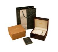 ROUHO Wooden Watch Holder Brown Single Watch Box Cream Interior Cushion Storage Case for Audemars Piguet Millenary