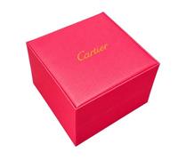 ROUHO Wooden Watch Holder Leather Wrapped Case with Cream Interior Base and Polished Edge Trim for Ronde de Cartier