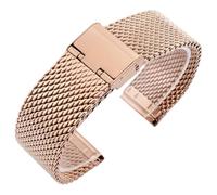 ROUHO Woven Mesh Watch Band Stainless Steel 1.0mm Wire Replacement Watch Bracelet Compatible with Daniel Wellington-Rose Gold 22mm
