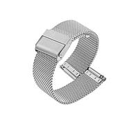 ROUHO Woven Mesh Watch Band, Stainless Steel Replacement Watch Bracelet with Adjustable Clasp Compatible with Daniel Wellington-Silver 10mm