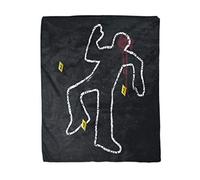 rouihot 50x60 Inches Flannel Throw Blanket Yellow Outline Crime Scene Body Chalk Dead Murder Man Home Decorative Warm Cozy Soft Blanket for Couch Sofa Bed