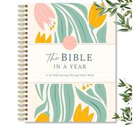 ROUJAENIN The Bible In A Year A 52-Week Study For Women, Spiral Bible Study Guide, Daily Devotional Scripture Reading & Reflection Guide