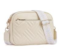 Roulens Small Quilted Crossbody Bags for Women Vegan PU Leather Shoulder Handbags Women's Purses with Wide Strap