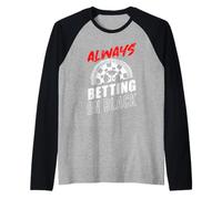 Roulette ALWAYS BETTING ON BLACK Funny Roulette Game Raglan Baseball Tee