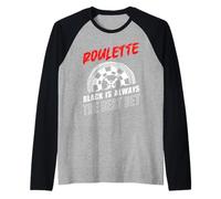 ROULETTE BLACK IS ALWAYS THE BEST BET Funny Raglan Baseball Tee