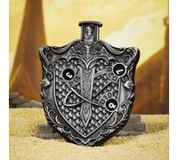 Roulette Dice 3.0 -Metal Dice Set for DND 7-in-1 RPG Dice with Mechanical Spinner Fidget Toy for TTRPG Stress Relief Gamers and Dungeon Masters (Sword&Board-Silver)