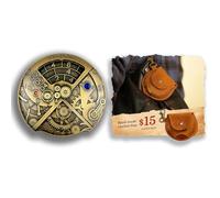 Roulette Dice from uniquedice.com 7 in 1 DND Dice Set TRPG RPG Steampunk Theme Tabletop Games (Scrap Metal+Handmade Leather Bag)