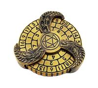 Roulette Dice Spinner, Rotating Dragon Dice Disc Polyhedron, Metal Rotatable Dice with Dice Box, Dungeons Dice Board Game, Dungeons Roulette Shape Dices for Table Game RPG, D4, D6, D8, D10 D12