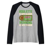ROULETTE IS MY GAME WINNING IS MY FAME Funny Roulette Raglan Baseball Tee